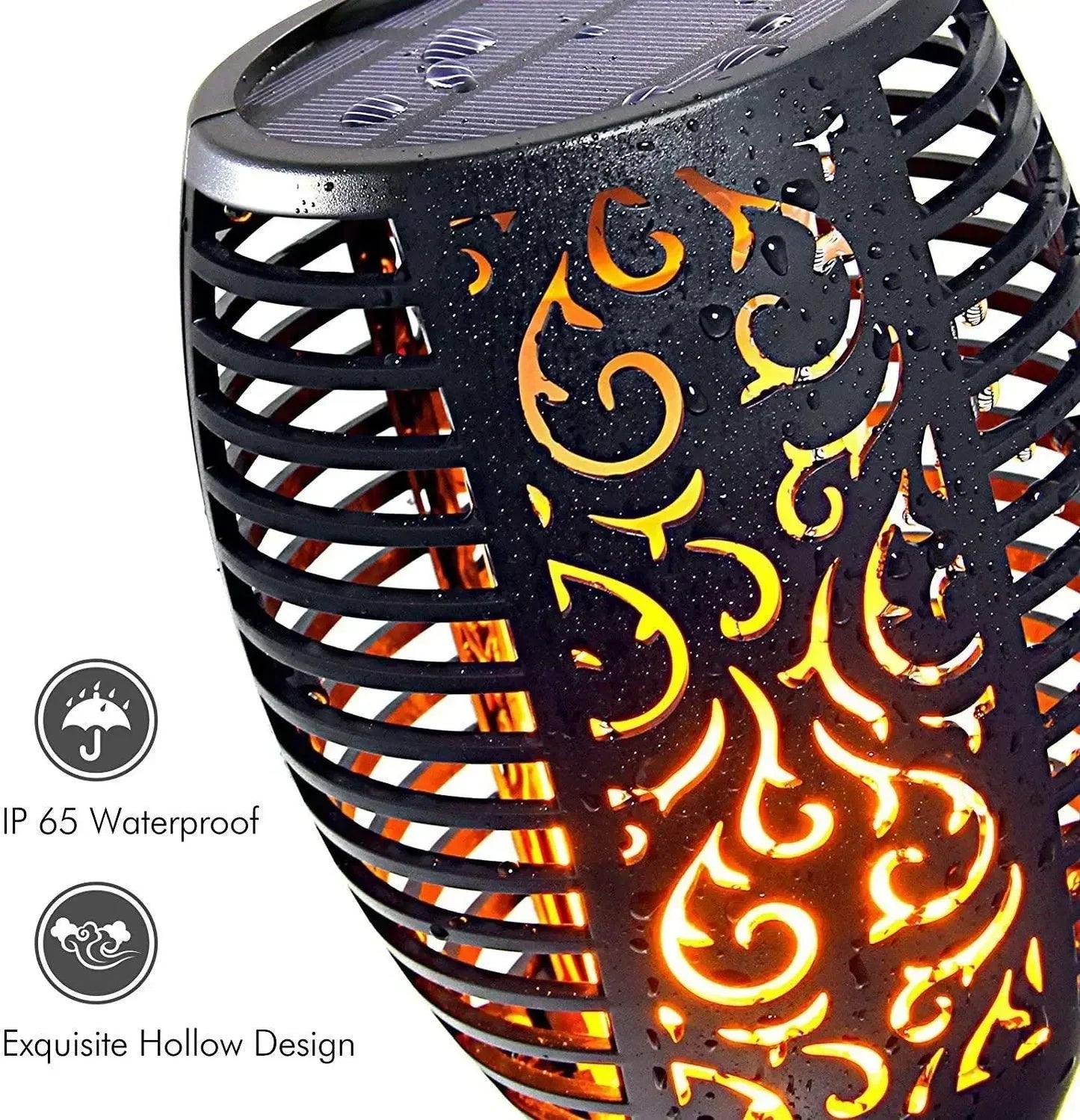 Lanterna solară LED – Flacără realistă fără foc