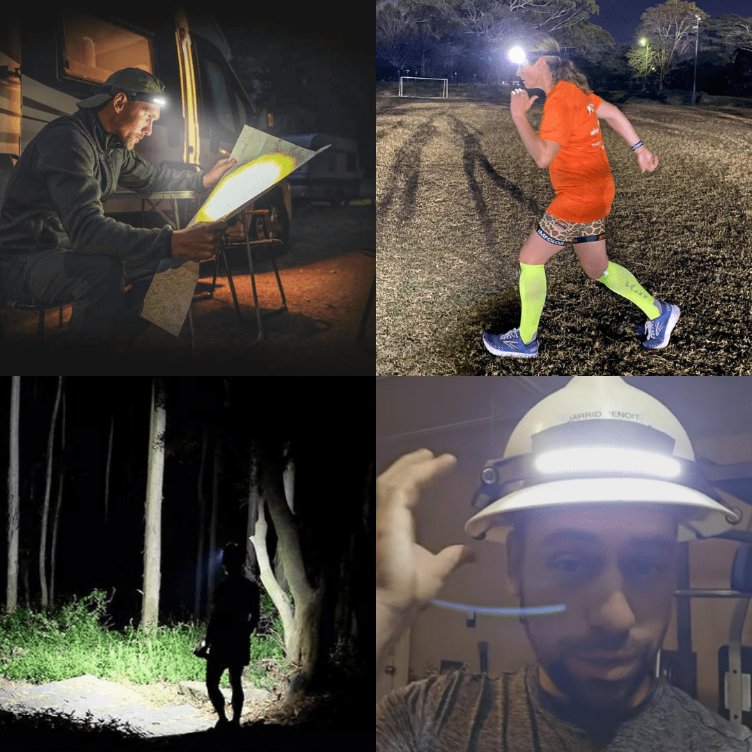 Lámpara frontal de gran ángulo para una visión total