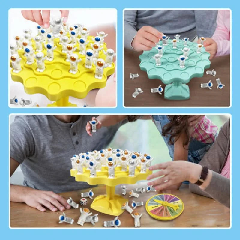 Astronaut balancing game to stimulate learning 