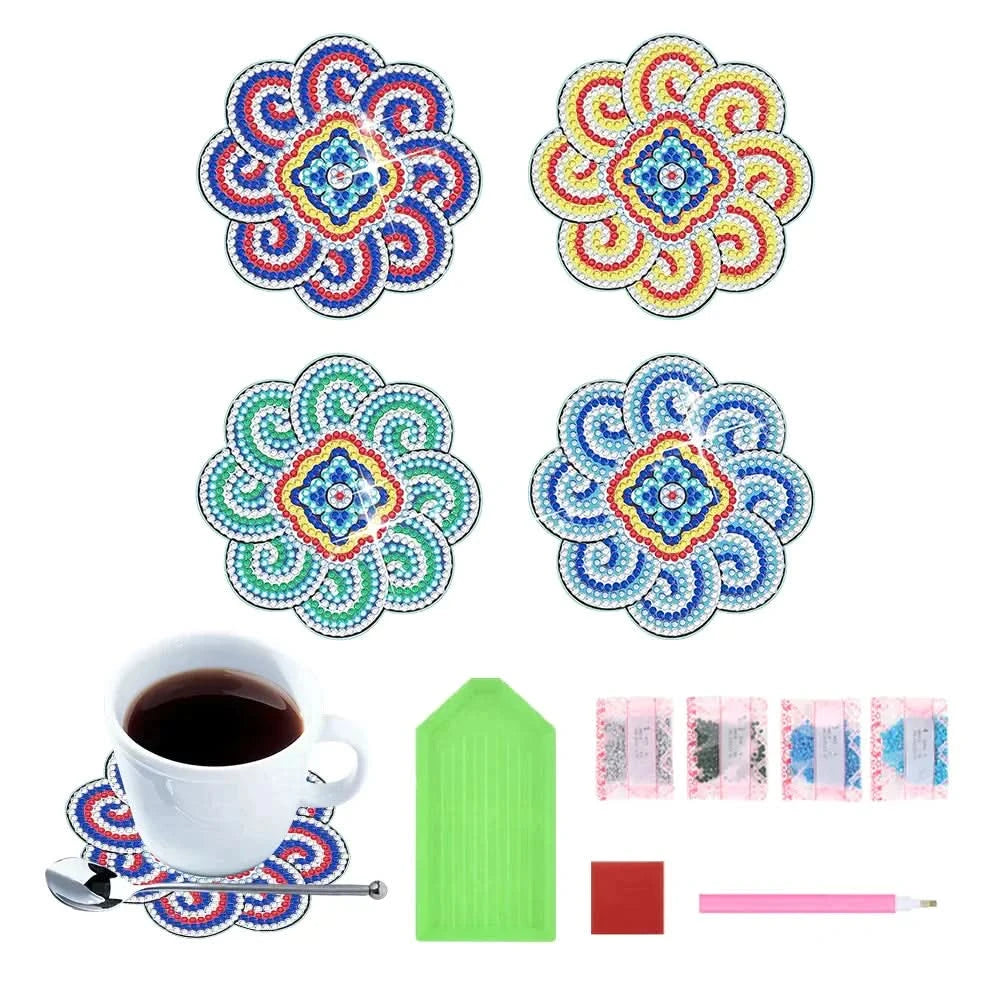 Set di sottobicchieri fai-da-te con strass 