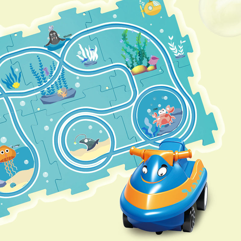 Uddannelsespuzzle med elektriske køretøjer 