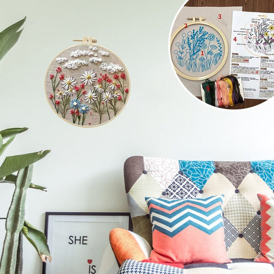 Kit de broderie florale pour loisirs créatifs