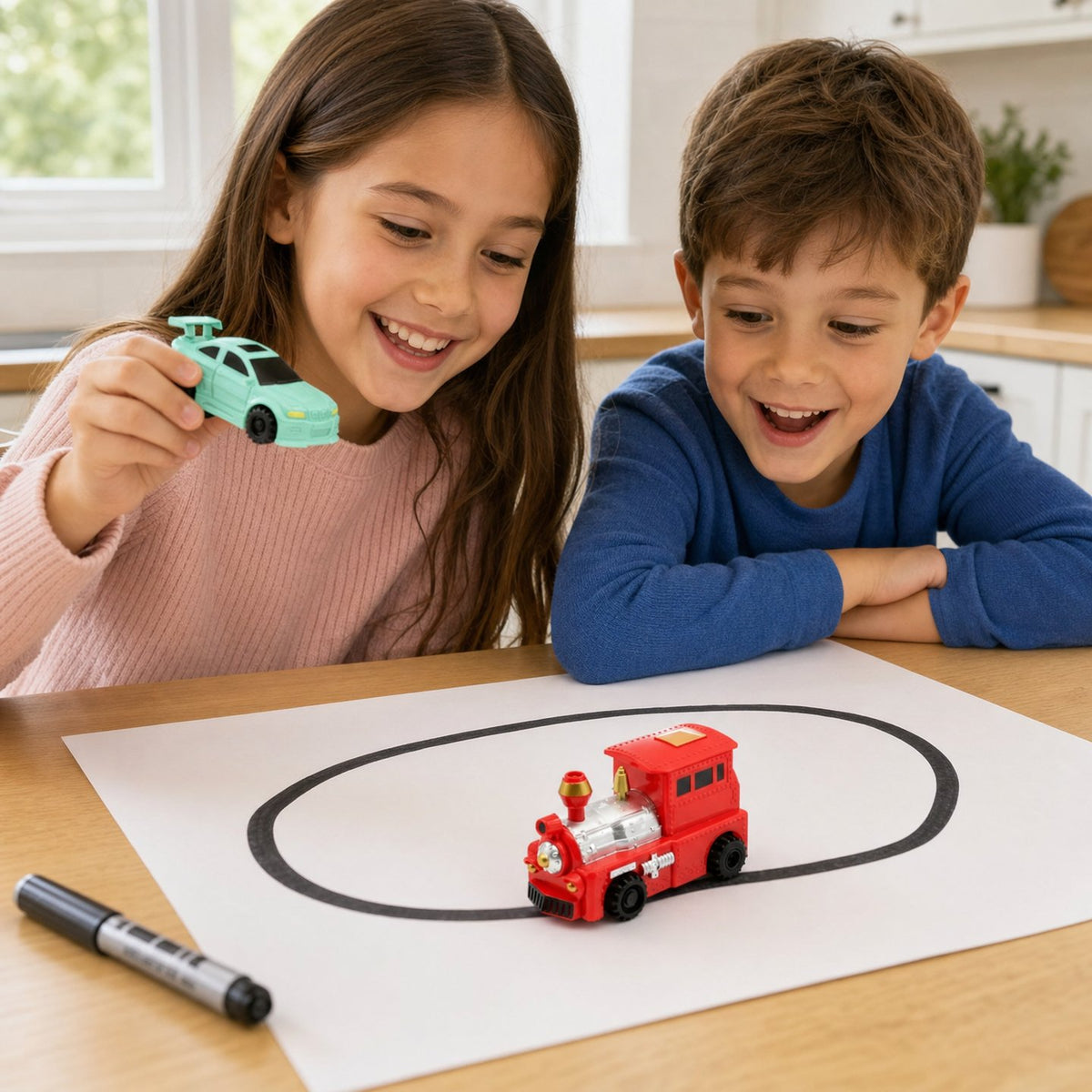 El coche mágico que sigue tus dibujos como por arte de magia 