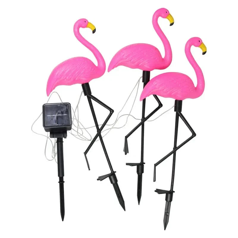 Flamingo Rosa solarlampa – Magisk trädgård på natten 