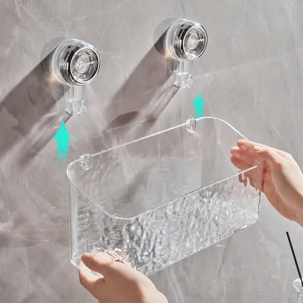 Praktisk vegghylle uten boring for badet 