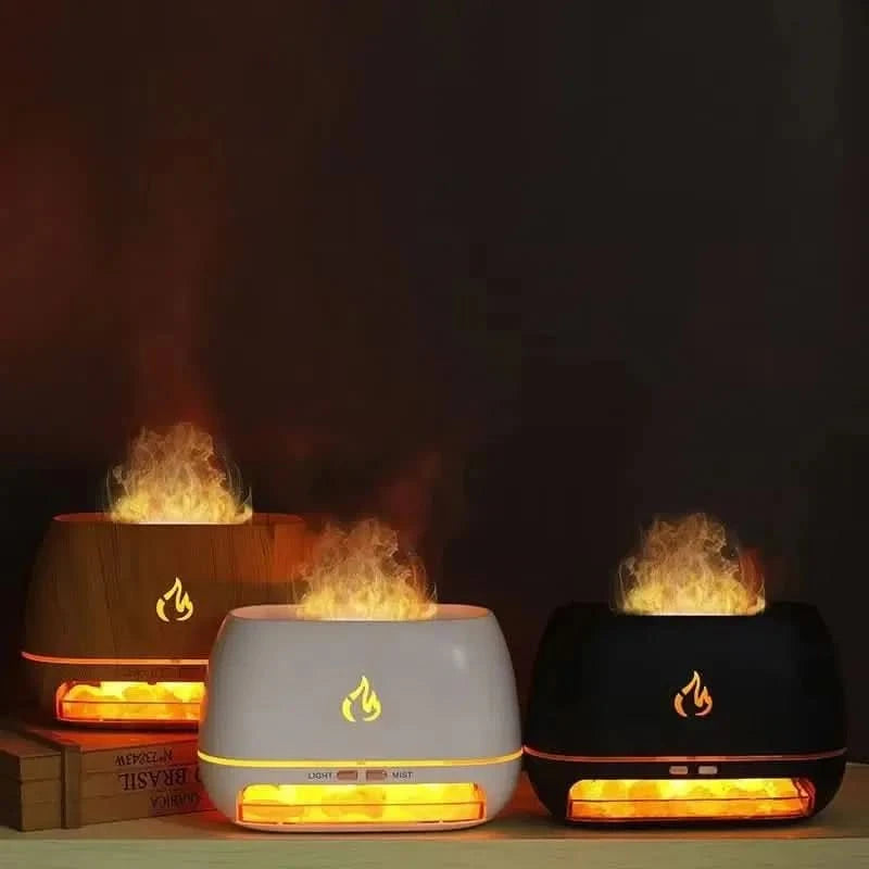 Relaxing atmosphere with fire effect & soothing mist 